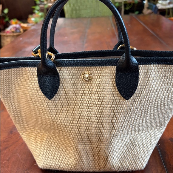 Longchamp le pliage collection tote basket bag handbag crossbody leather canvas - Picture 6 of 16